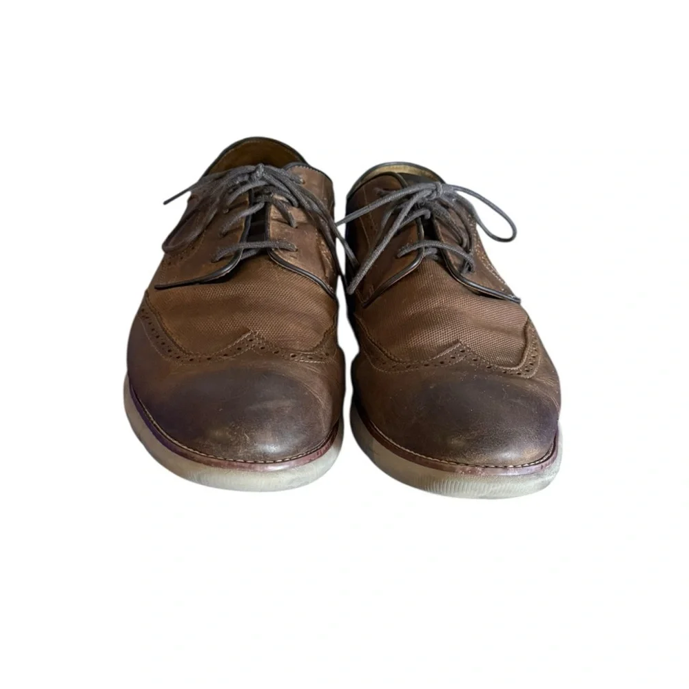 Johnston & Murphy Sheepskin Oxford Shoes 13W Brown Leather Memory Foam